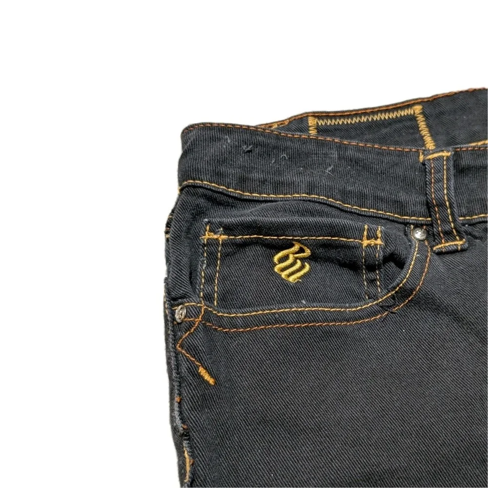 RocaWear Denim Jeans  Women's‎ Size 11 Boot Cut Dark - Embroidered Pockets 33X32